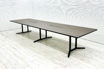 オカムラ ラティオ 中古 幅4200 大型会議テーブル ミーティングテーブル 会議机 四角天板 中古オフィス家具 4200/1200/720の画像