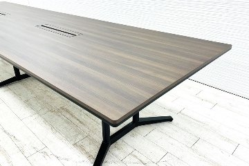 オカムラ ラティオ 中古 幅4200 大型会議テーブル ミーティングテーブル 会議机 四角天板 中古オフィス家具 4200/1200/720の画像