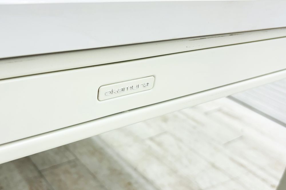 オカムラ マニフォールド 中古 幅3200 大型会議テーブル ミーティングテーブル 会議机 ホワイト 中古オフィス家具 3200/1200/720の画像