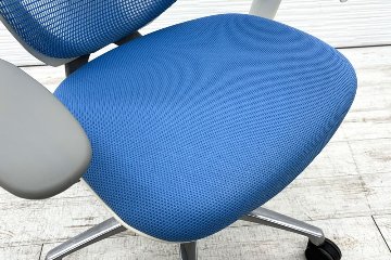 オカムラ サブリナチェア 中古 スマートオペレーション ハイバック 中古オフィス家具 Sabrina Smart Operation アクアブルーの画像