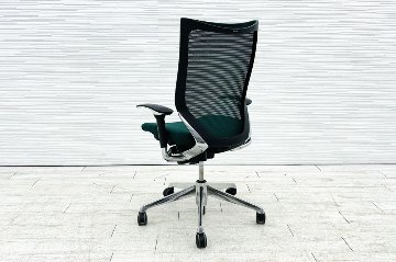 バロンチェア 中古 オカムラ OKAMURA Baron 可動肘 ハイバック ポリッシュフレーム 中古オフィス家具 座クッションの画像