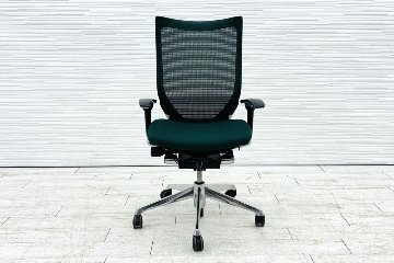 バロンチェア 中古 オカムラ OKAMURA Baron 可動肘 ハイバック ポリッシュフレーム 中古オフィス家具 座クッションの画像