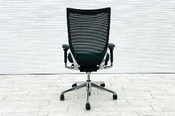 バロンチェア 中古 オカムラ OKAMURA Baron 可動肘 ハイバック ポリッシュフレーム 中古オフィス家具 座クッションの画像