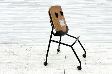 オカムラ ライブス ネスティングチェア 中古 Lives Nesting Chair ミーティングチェア 会議椅子 中古オフィス家具 ダークグリーンの画像