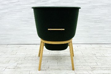 デフォルム プライバシーチェア 中古 ラウンジチェア Pod PET Felt Privacy Chair 中古オフィス家具 フレーム/グリーン クッション/グレーの画像