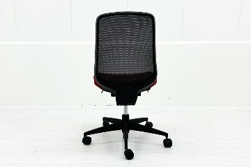 コクヨ シロッコチェア 中古 Scirocco(シロッコ)シリーズ 可動肘 KOKUYO 中古オフィス家具 レッド/ブラックの画像