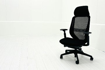 オカムラ シルフィーチェア 中古 2019年製 エクストラハイバック 可動肘 OKAMURA Sylphy 中古オフィス家具 ブラックの画像