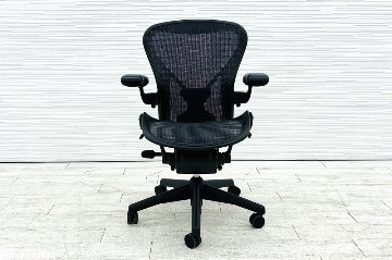 アーロンチェア 中古 Bサイズ フル装備 タキシードメッシュ ハーマンミラー Herman Miller Aeron Chairs 中古オフィス家具 肘レバーの画像