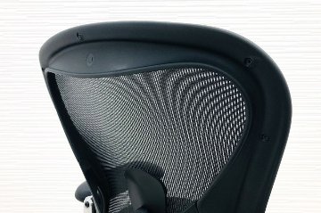 【未開封未使用品】 ハーマンミラー アーロンチェア リマスタード Bサイズフル装備 中古 中古オフィス家具 ポリッシュドアルミニウムベース ONYX オニキスブラック レザーアームの画像
