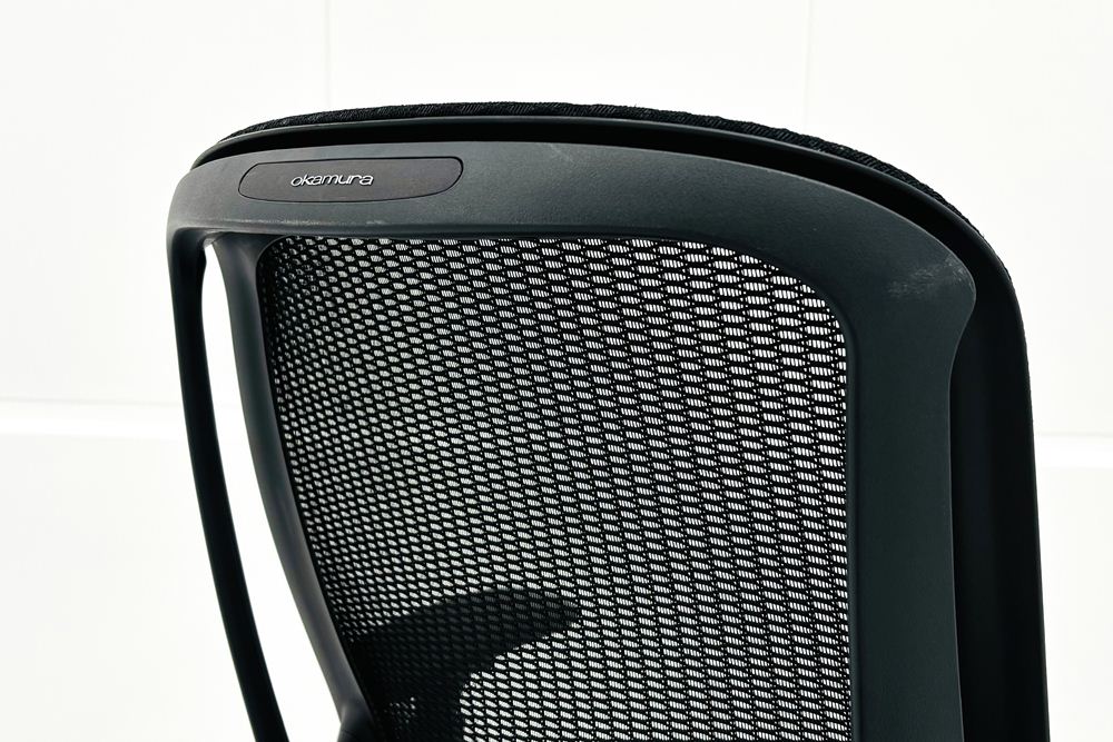 オカムラ シルフィーチェア 中古 2018年製 ハイバック 可動肘 OKAMURA Sylphy 中古オフィス家具 C685XR ブラックの画像