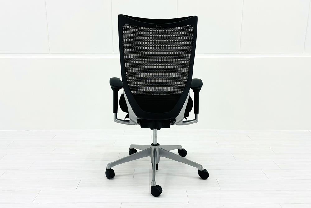 中古 バロンチェア オカムラ OKAMURA Baron 中古オフィス家具 ハイバック 可動肘 ブラックの画像
