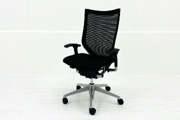 中古 バロンチェア オカムラ OKAMURA Baron 中古オフィス家具 ハイバック 可動肘 ブラックの画像