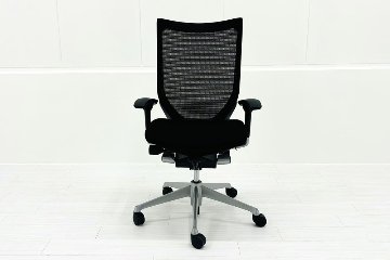 中古 バロンチェア オカムラ OKAMURA Baron 中古オフィス家具 ハイバック 可動肘 ブラックの画像