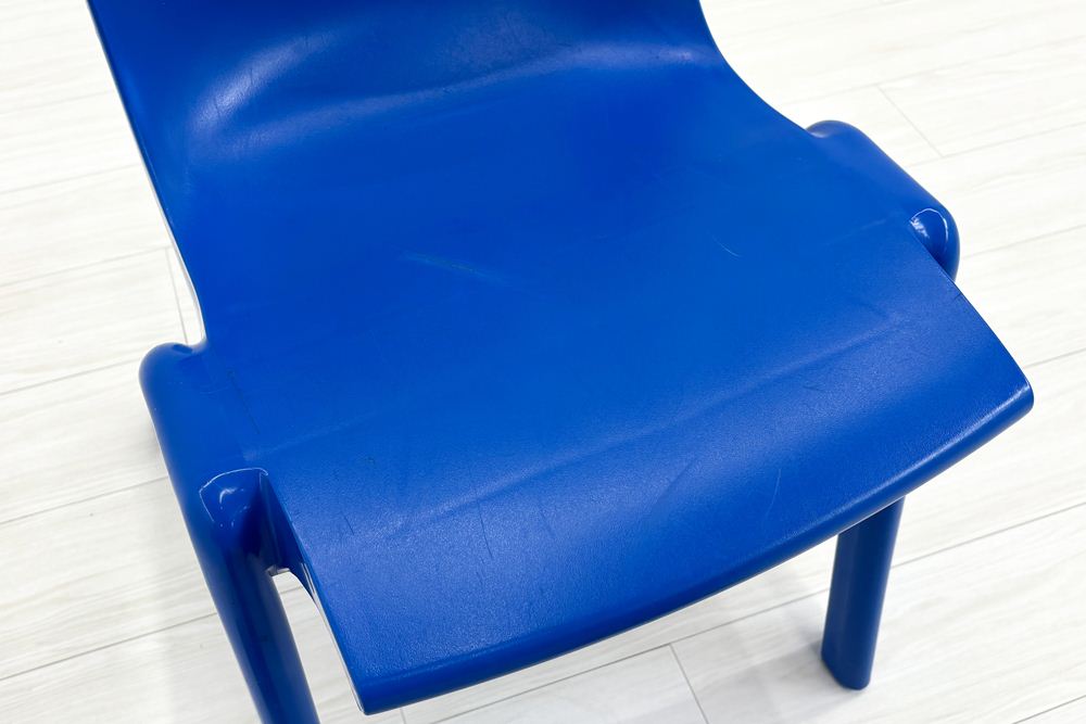 【4脚セット】 sebel Postura Postura+ ミーティングチェア スタッキングチェア 中古 会議椅子 ガーデンチェア 中古オフィス家具 ブルーの画像