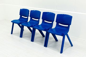 【4脚セット】 sebel Postura Postura+ ミーティングチェア スタッキングチェア 中古 会議椅子 ガーデンチェア 中古オフィス家具 ブルーの画像