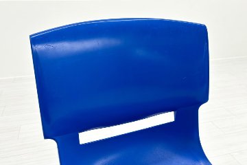【4脚セット】 sebel Postura Postura+ ミーティングチェア スタッキングチェア 中古 会議椅子 ガーデンチェア 中古オフィス家具 ブルーの画像
