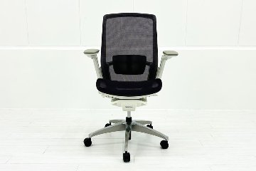 オカムラ フィノラチェア 中古 2020年製 OKAMURA Finora メッシュ 中古オフィス家具 可動肘 パープルの画像