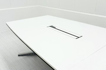 オカムラ ラティオ 中古 幅3200 大型会議テーブル RATIO ミーティングテーブル 舟形天板 中古オフィス家具 3200/1200/720の画像