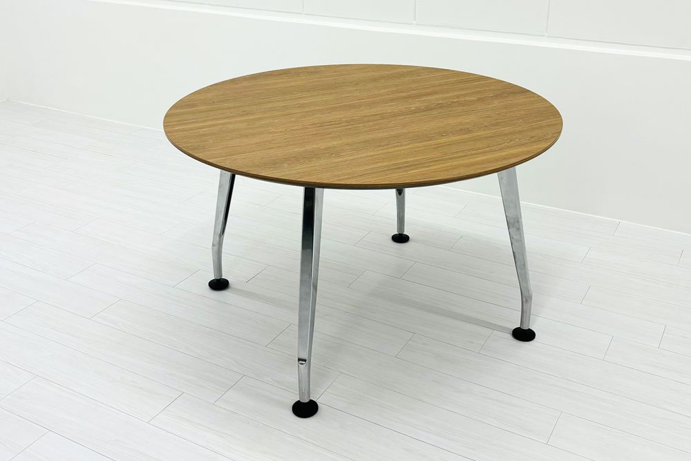 コクヨ サイビ 丸テーブル 中古 小型会議テーブル 幅1200 会議机 ミーティングテーブル 中古オフィス家具 1200/1200/720の画像