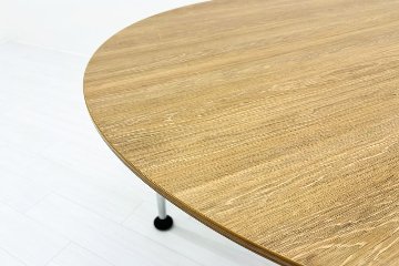 コクヨ サイビ 丸テーブル 中古 小型会議テーブル 幅1200 会議机 ミーティングテーブル 中古オフィス家具 1200/1200/720の画像