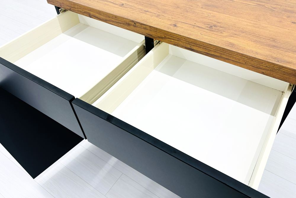 オカムラ アルトピアッツァ キッチンキャビネット カフェキャビネット 中古 幅900 電源コンセント付き 中古オフィス家具 ブラック 900/520/890の画像