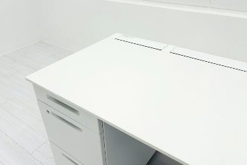 【4台セット】 コクヨ is 中古 両袖デスク 両袖机 中古事務机 中古オフィス家具 ホワイト 1400/650/720の画像