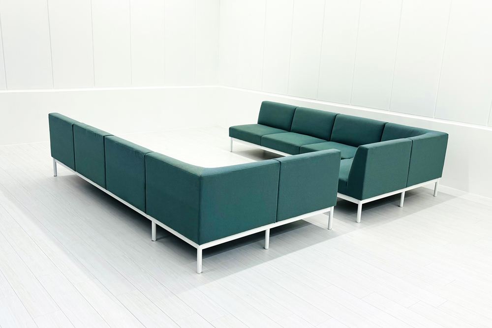 コクヨ コレッソ Collesso 中古 オフィスラウンジ 応接ソファー ラウンジソファ ラウンジチェア ソファー 中古オフィス家具 ブルー2820/142/700の画像