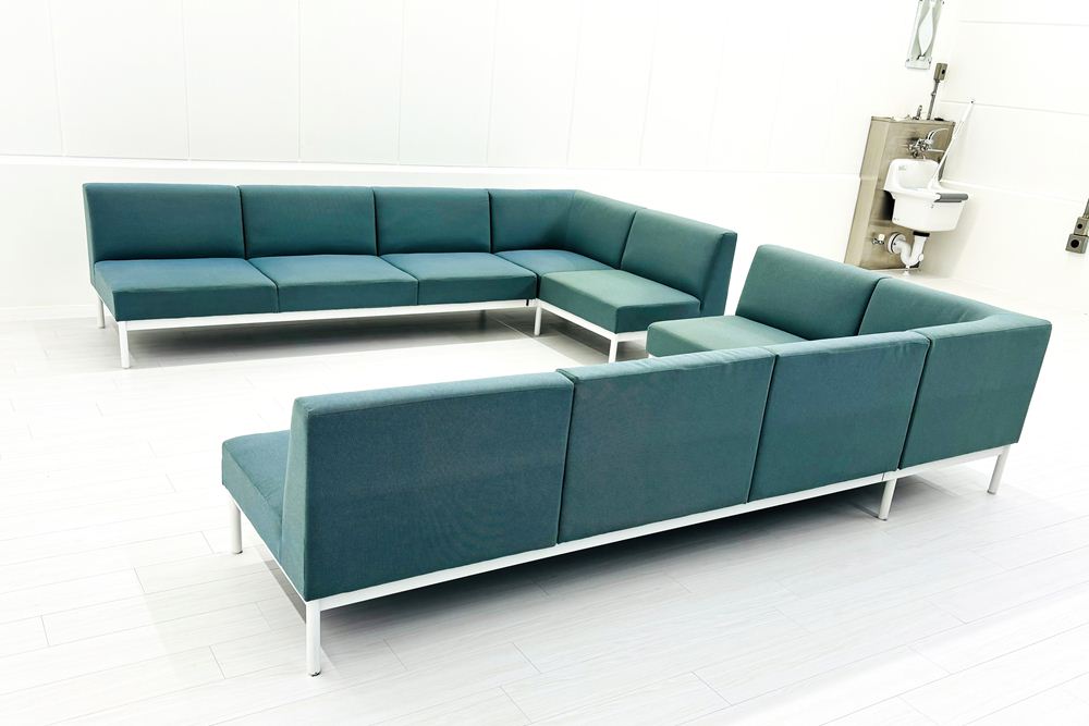 コクヨ コレッソ Collesso 中古 オフィスラウンジ 応接ソファー ラウンジソファ ラウンジチェア ソファー 中古オフィス家具 ブルー2820/142/700の画像