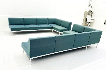 コクヨ コレッソ Collesso 中古 オフィスラウンジ 応接ソファー ラウンジソファ ラウンジチェア ソファー 中古オフィス家具 ブルー2820/142/700の画像