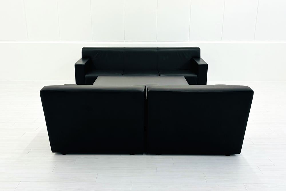 コクヨ ラシーマ 中古 応接セット レザー 応接家具 【4点セット】 応接ソファ 応接テーブル 応接ソファー 中古オフィス家具の画像