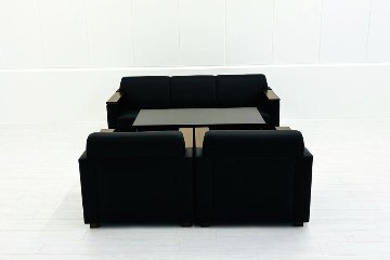 コクヨ リアクト 中古 応接セット レザー 応接家具 【4点セット】 応接ソファ 応接テーブル 応接ソファー 中古オフィス家具の画像