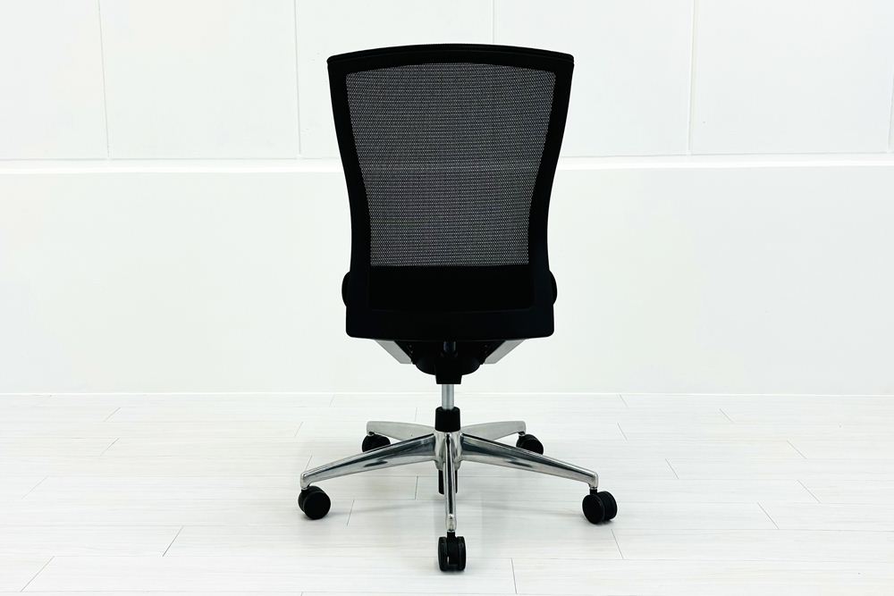 エトスチェア 中古 コクヨ フォスターエトス 肘無 事務椅子 座クッション 背メッシュ 中古オフィス家具 ブラックの画像