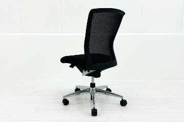 エトスチェア 中古 コクヨ フォスターエトス 肘無 事務椅子 座クッション 背メッシュ 中古オフィス家具 ブラックの画像