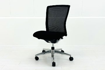 エトスチェア 中古 コクヨ フォスターエトス 肘無 事務椅子 座クッション 背メッシュ 中古オフィス家具 ブラックの画像
