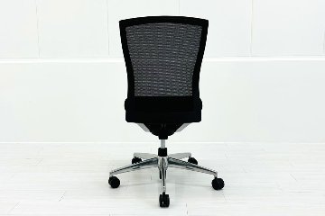 エトスチェア 中古 コクヨ フォスターエトス 肘無 事務椅子 座クッション 背メッシュ 中古オフィス家具 ブラックの画像