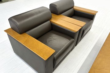 オカムラ 中古 プレビア 応接セット 【6点セット】 OKAMURA PREVIA 応接家具 レザー 応接ソファ 応接ソファー 中古オフィス家具の画像