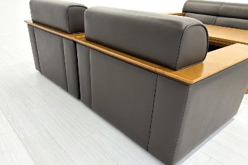 オカムラ 中古 プレビア 応接セット 【6点セット】 OKAMURA PREVIA 応接家具 レザー 応接ソファ 応接ソファー 中古オフィス家具の画像