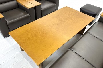 オカムラ 中古 プレビア 応接セット 【6点セット】 OKAMURA PREVIA 応接家具 レザー 応接ソファ 応接ソファー 中古オフィス家具の画像