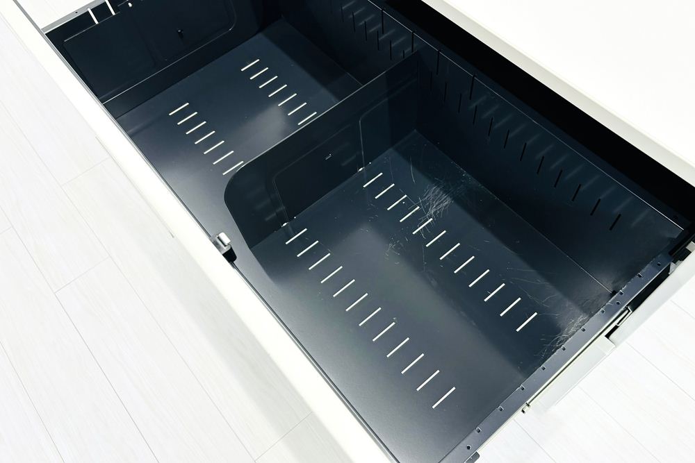 2段ラテラル書庫 スチール書庫 中古 キャビネット プラス 収納家具 L-6 L6-70H-2 ホワイト 中古オフィス家具 900/450/790の画像