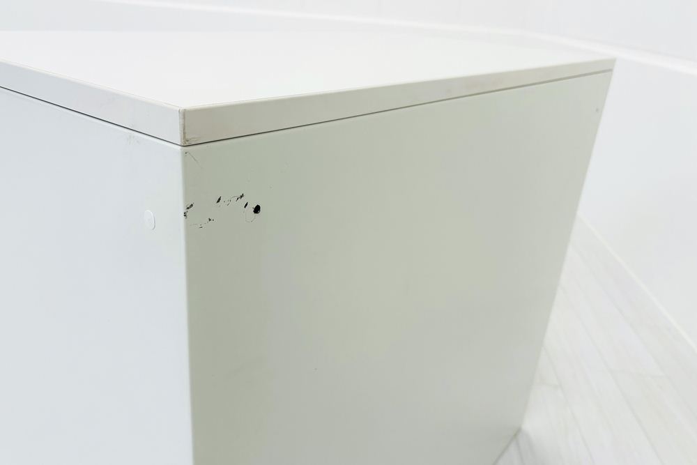 2段ラテラル書庫 スチール書庫 中古 キャビネット プラス 収納家具 L-6 L6-70H-2 ホワイト 中古オフィス家具 900/450/790の画像