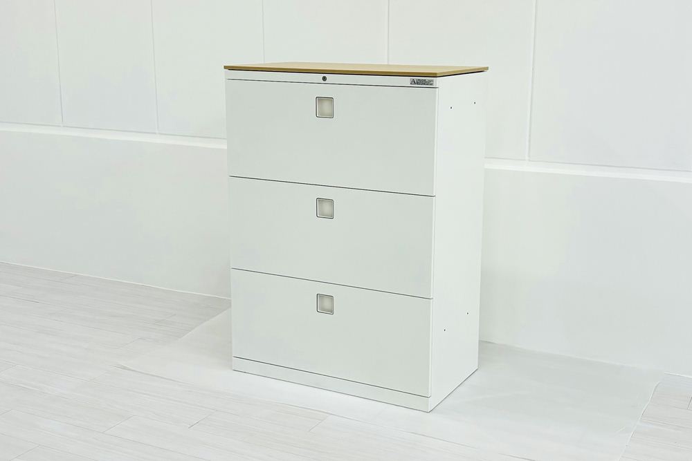 オカムラ 3段ラテラル レクトラインキャビネット | 中古オフィス家具