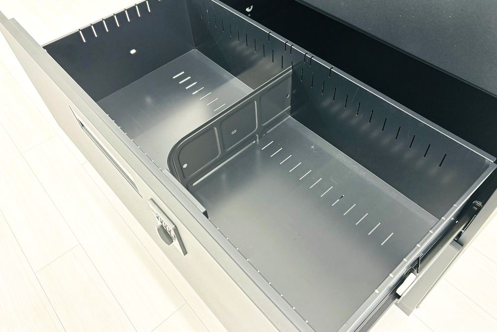 コクヨ エディア 3段ラテラル書庫 中古 キャビネット 収納家具 中古オフィス家具 900/450/1130 ブラック ダイヤル錠の画像
