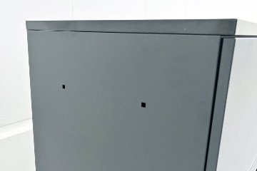 コクヨ エディア 3段ラテラル書庫 中古 キャビネット 収納家具 中古オフィス家具 900/450/1130 ブラック ダイヤル錠の画像