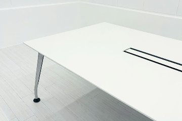 コクヨ サイビ SAIBI ミーティングテーブル 中古 幅2400 ホワイト天板 会議机 中古オフィス家具 2400/1200/720の画像