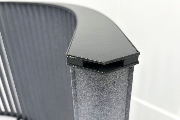 ルーバースクリーン コクヨ ストライプル stripel 中古 ラウンドタイプ 【2枚セット】 パーテーション ファブリックタイプ 1275/500/1630 グレー系色の画像