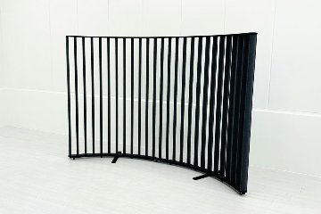 ルーバースクリーン コクヨ ストライプル stripel 中古 ラウンドタイプ 【2枚セット】 パーテーション ファブリックタイプ 1275/500/1630 グレー系色の画像