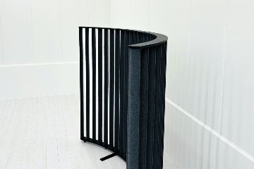 ルーバースクリーン コクヨ ストライプル stripel 中古 ラウンドタイプ 【2枚セット】 パーテーション ファブリックタイプ 1275/500/1630 グレー系色の画像