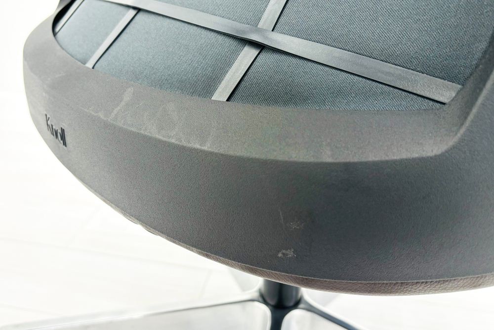 ノール Knoll ノル リミックスチェア 中古 2020年製 ハイバック アルミループ肘 アルミミラー脚 ブラウン レザーの画像