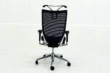 オカムラ バロンチェア 中古 2018年製 可動肘(アジャストアーム) ハイバック 座クッション 中古オフィス家具 ダークブルー OKAMURA Baronの画像