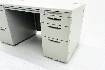 オカムラ 両袖デスク 中古 SDスタンダード OKAMURA 両袖机 中古オフィス家具 ホワイト 1400/700/700の画像